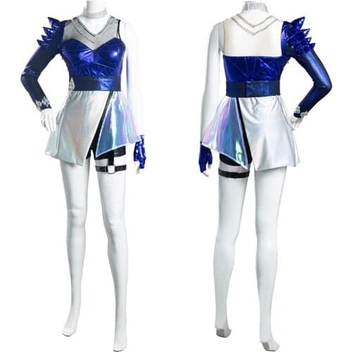 LOL KDA Ahri The Nine-Tailed Fox Cosplay Costumes Women Dress Outfits Halloween Carnival Suits