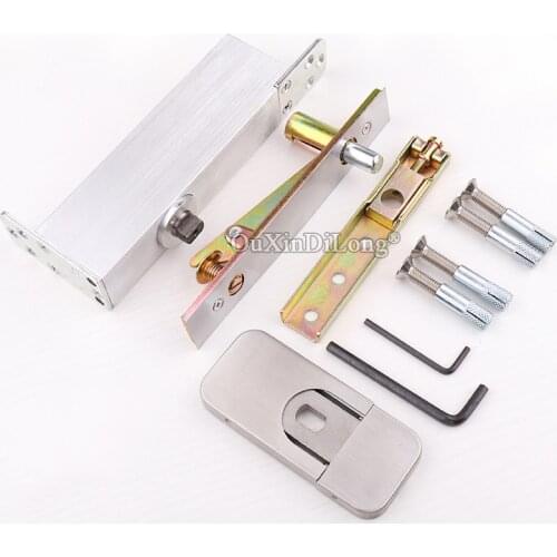 1Set Heavy Duty Floor Spring Hinges Door Pivot Hinges 90 Degree Positioning Hydraulic Buffer No Slotting Install Up and Down