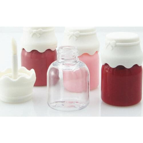 1pcs 8ML Mini Milk Bottle Lip Glaze Tube Transparent Bottle Lip Gloss Tube Plastic Lip Gloss Cosmetic Packaging Container