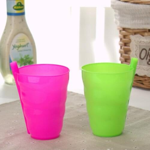 100Pcs/Lot Plastic Straw Cup Childrens Straw Cup Juice Milk Simple Cup