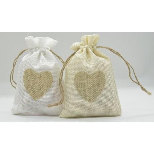 10x14cm White Linen Drawstring Bag Vintage Natural Burlap Gift Candy Bags Wedding Candy Bags Jute Gift Jewelry Pouch