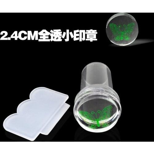 2.4cm Mini Transparent Jelly Nail Art Stamper Scraper Set DIY Polish Design Print Silicone Stamp Stamping Tools