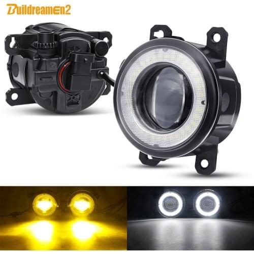 2 Pieces Car Angel Eye Fog Light LED Lens Fog Daytime Running Lamp DRL 30W 3000LM 12V For Fiat 500 Panda Punto Evo Sedici