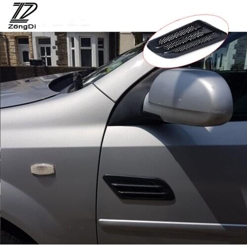 ZD 2x Car Carbon Fiber Cover Decoration Leaf plate Sticker for VW polo passat b5 b6 Mazda 3 6 cx-5 Toyota corolla Ford focus 2