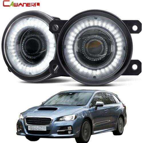 2 Pieces Car LED Fog Light Assembly Angel Eye Daytime Running Light DRL 30W 8000LM 12V For Subaru Levorg Impreza 2014-2018