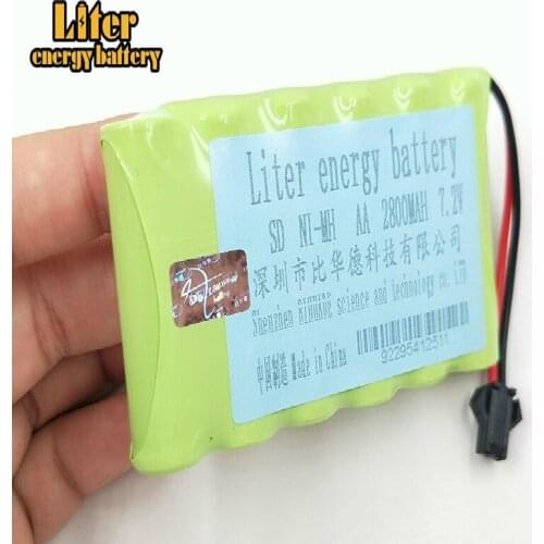 2pack 2800mah 7.2v rechargeable pack battery nimh aa nimh battery ni-mh 7.2v for Remote control electric toy tool boat
