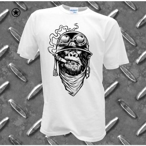 2019 New Fashion T-Shirts Short Sleeve Classical Solid Color Short Sleeve Loose Biker Monkey Gorilla Planet T shirt