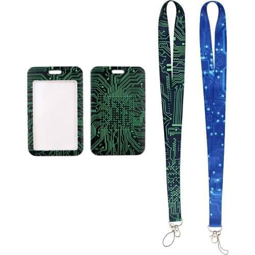 24pcs/lot MD576 DMLSKY Cartoon Technology Lanyard Keychain key Badge Mobile Phone Rope Lanyard With Card Holder Cover