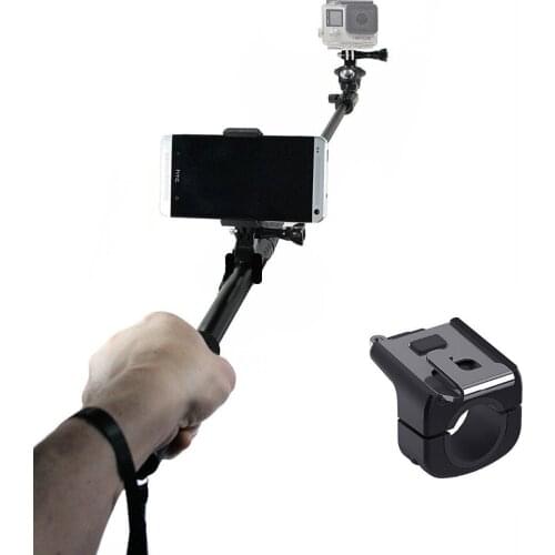 2x Remote Pole Mount Clip Attachments fr GoPro + Attachable Phone Clamp + Wrench