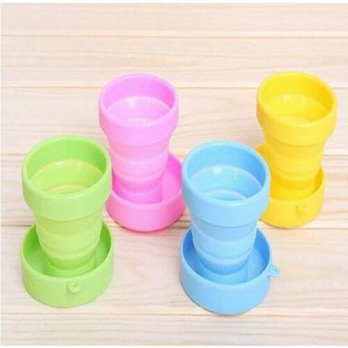 300pcs/lot foldable silicone sup outdoor camping travel folding cup Telescopic Collapsible Retractable drinking cup