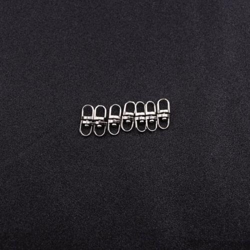 50Pcs Metal Rhodium Color 16mm Swivel Lobster Claw Keyring Clasps Dog Buckle Connector for Key Holder Diy Keychain Accessories