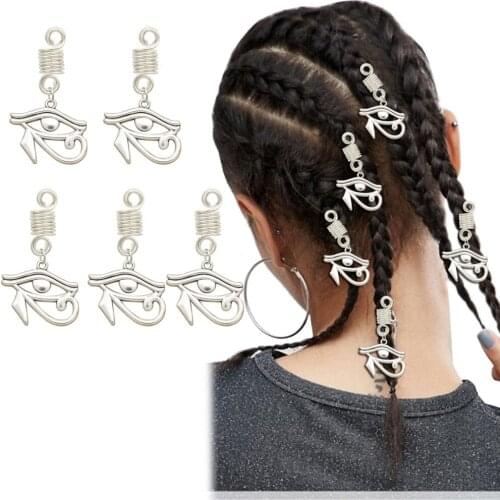 5x Viking Wedjat Eye of Horus Ra Beard Bead Dreadlocks Braid Hair Dress Clip Pin Gift Headband Jewelry Tiara Crown Costumes