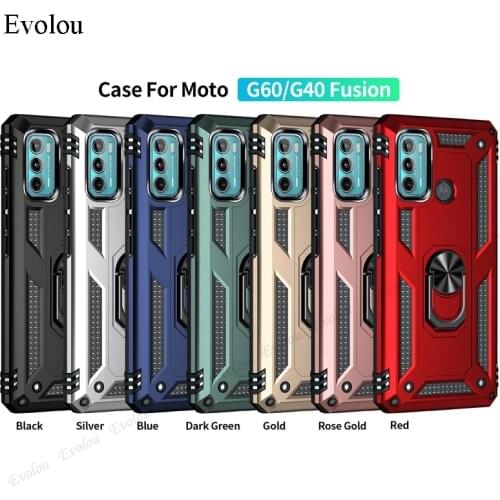 Capa For Motorola G60 G50 G40 Fusion Magnetic Ring Holder Case For MOTO G Power Play Stylus Couqe Armor Hybrid Shockproof Cover