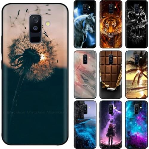 Phone Case for Samsung Galaxy A6 2018 Case A600 A600F Printed Black Soft Silicone Back Cover for Samsung A6 plus 2018 A605 A605F