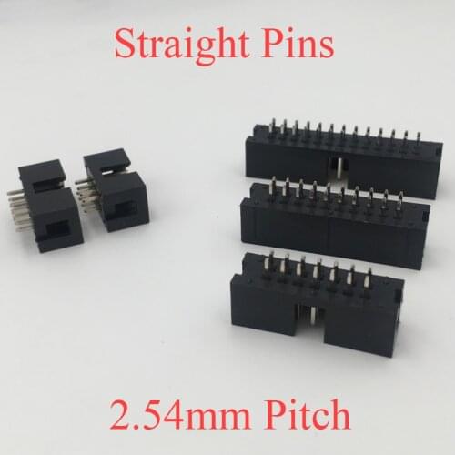 DC3 30P 34P 40P 50P 30 34 40 50 Pins 2.54mm Pitch Straight Double Row Space Connector IDC ISP JTAG Male Header Horn Socket Box