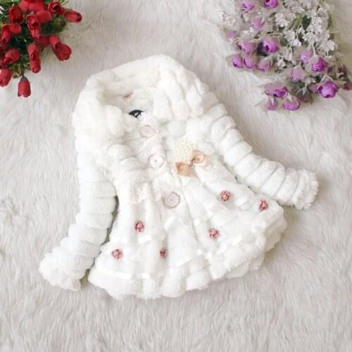 Children Winter Faux Fur Fleece Jackets For Girls Coats Overalls Kids Baby Clothing Windbreaker Thick Outerwear