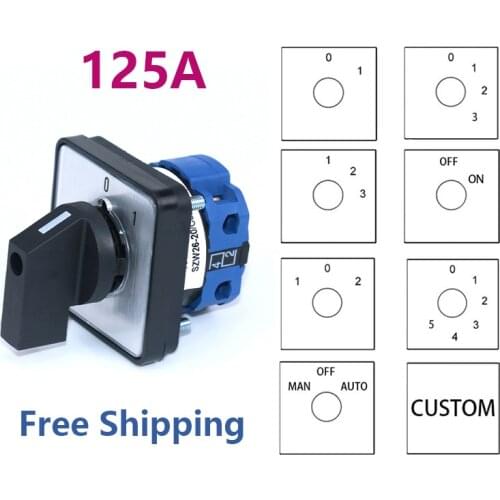 Electric Rotary Selector LW28-125 YMW26 Series 4/8/16/32 Terminals Rotary Cam Changeover Switch with Screws 660V 125A
