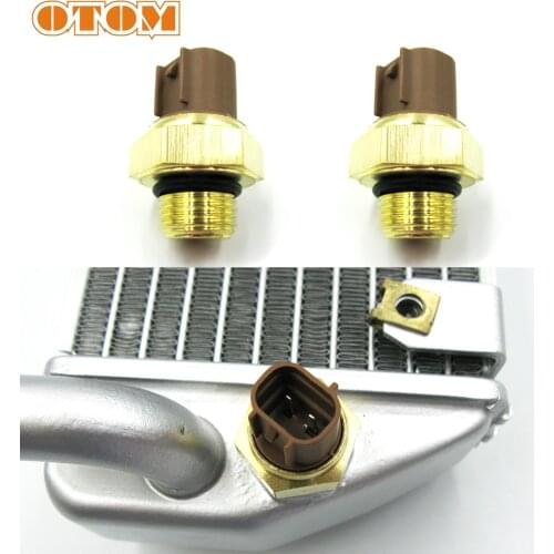OTOM 2 Piece Electric Radiator Coolant Fan Water Temperature Thermostat Switchs Temp Sensor For KTM HONDA YAMAHA SUZUKI KAWASAKI