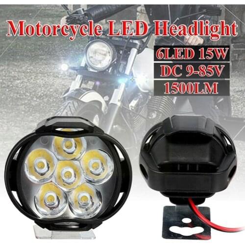 1/2pcs 6 LED Motorcycle Headlight SpotLights Auxiliary Bulbs Vehicle High Lamp Scooters Modified Brightness Autocycle Elect K8G8