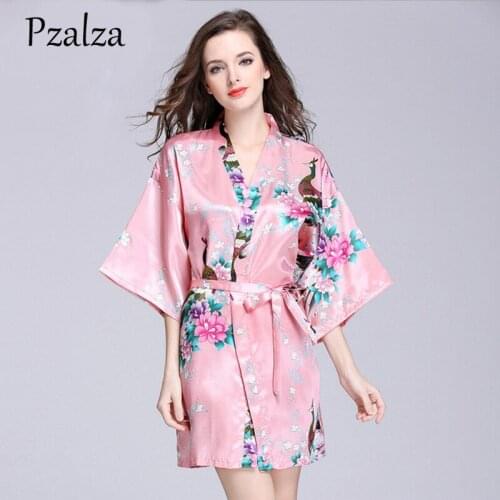 Kimono Wedding Satin Silk Robes For Women Beautiful Bride Robe Plus Size Bathrobe Sleepwear Robe Femme Luxury Quality Red Pink