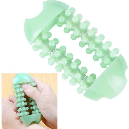 HOT 1Pc Hand Finger Massager Dual Roller Joint Relaxing Nail Plastic Massage Tool