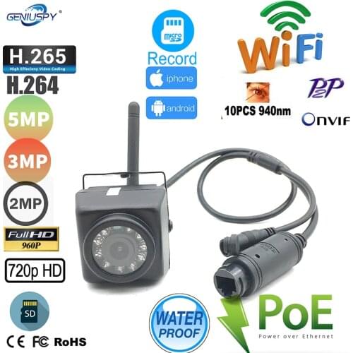 Onvif Night Vision IR CUT POE Wifi 940nm Mini IR IP Camera Outdoor Surveillance Security IP66 Waterproof SD Card For Bus &Car