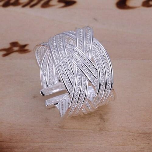 Ring sterling-silver-jewelry Ring Silver Fashion Jewelry Ring Web Opened Jewelry Wholesale Free Shipping syau LR024
