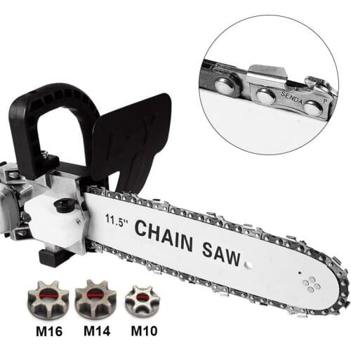 11.5 Inch M10/M14/M16 Chainsaw Bracket Changed Upgrade Electric Saw Parts 100 125 150 Angle Grinder Into Mini Chain Saw 11.5"