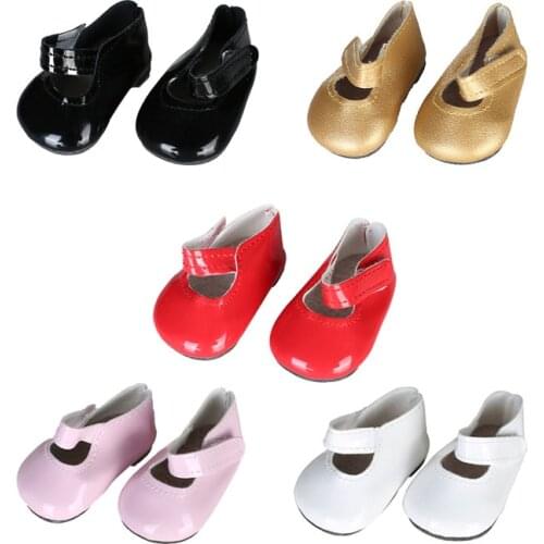 Doll Shoes 5 Colors Leather Shoes Fit 18 Inch American Doll Accessories Children best Birthday Gift
