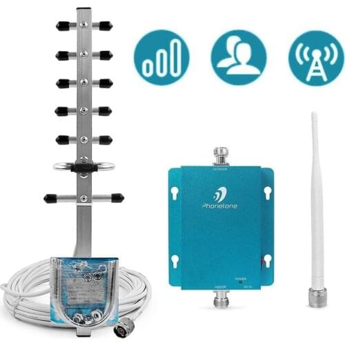 MTS Tele2 Beeline 3G Mobile Cell Phones Signal Repeater Booster Amplifier UMTS 2100MHz B1 Yagi Antenna Set for 3G Voice and Data