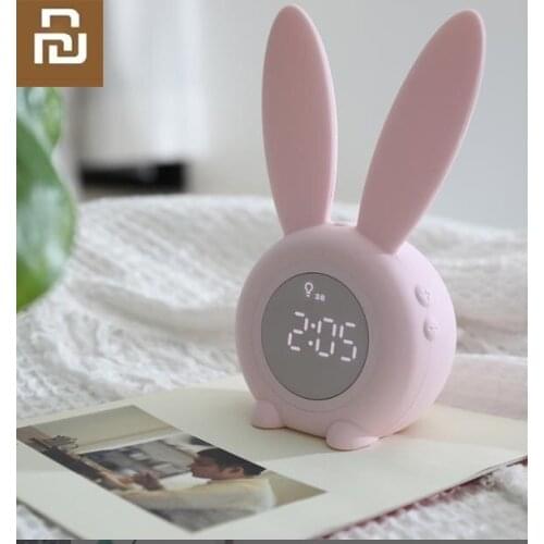 Cartoon cute rabbit USB student mute timer LED digital alarm clock Wall clock Night light