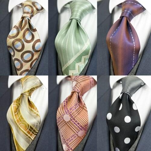 Classy Geometric Pattern Paisley Checked Dots Stripes Mens Necktie Ties 100% Silk Jacquard Woven Free Shipping Elegant Brand New