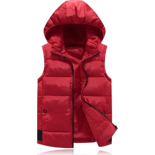 Brieuce man Sleeveless Jacket 2018 Men Thickening down Cotton Vest Hat Hooded Warm Vest Winter Waistcoat Men winter jacket vest