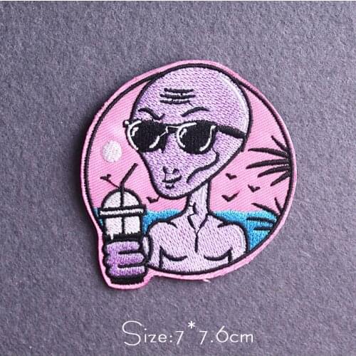 Clown/Skull Embroidery Patches For Clothing Applique Patch Jacket Sewing Diy Alien Dinosaur Punk Patch Iron Patches On Clothes