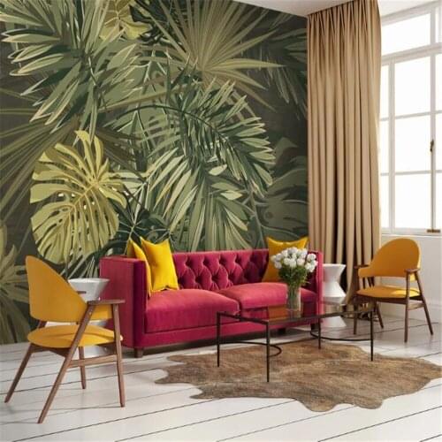 Milofi custom 3D photo mural wallpaper retro hand-painted plant TV background wall mural photo decorative painting