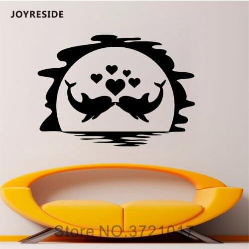 JOYRESIDE Dolphins Wall Ocean Sea Animal Decals Vinyl Sticker Bedroom Bathroom Kids Room Decoration Home Interior Mural A1640