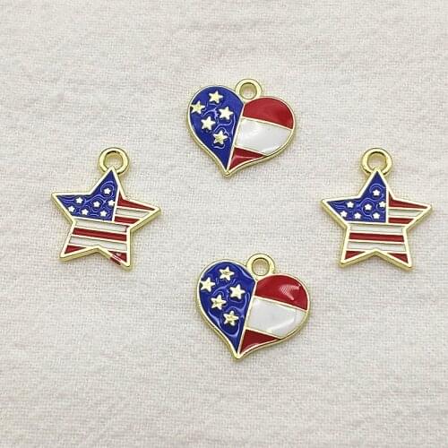 New Arrival! 100pcs Zinc Alloy Enamel Star Heart Charm For Handmade Necklace Earring DIY Parts Jewelry Findings & Components