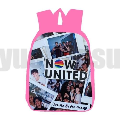 New 3D Now United Backpack Now United-Better Album Backpacks for School Teenagers Girls Anime Bags Pink 12/16 Inch UN Team