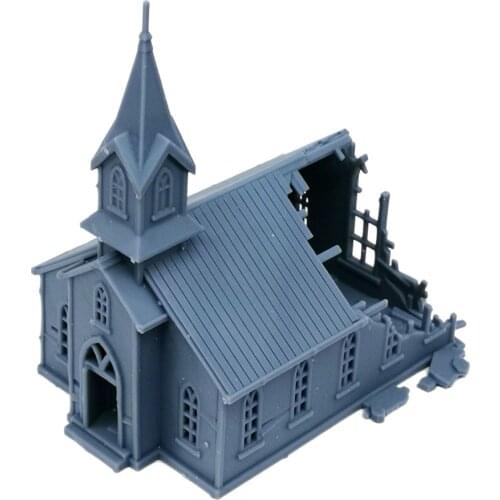 Outland Models Railway Scenery Structure Damaged Church 1:160 N Scale