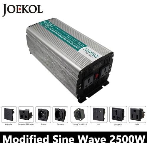 Full Power 2500W Modified Sine Wave Inverter,DC 12V/24V/48V To AC 110V/220V,off Grid Power Inverter Work With Solar Battery