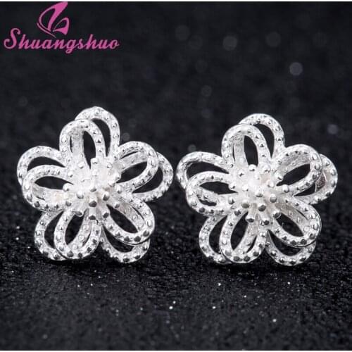 Shuangshuo New Design Peony Earrings Knot Flower Stud Earrings For Temperament Lady Fashion Accessories Valentines Day Gift