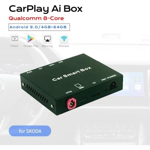 Exploter Ai Smart Box for KODIAQ OCTAVIA KAROQ Adding Android 9.0 OS Wireless CarPlay Qualcomm 8-Core 4GB+64GB Mifi Dual BT