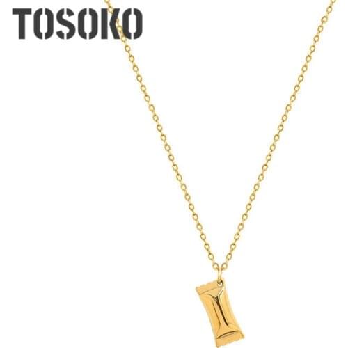 TOSOKO Stainless Steel Jewelry Candy Pendant Sweater Necklace Womens Sweet Clavicle Chain BSP845