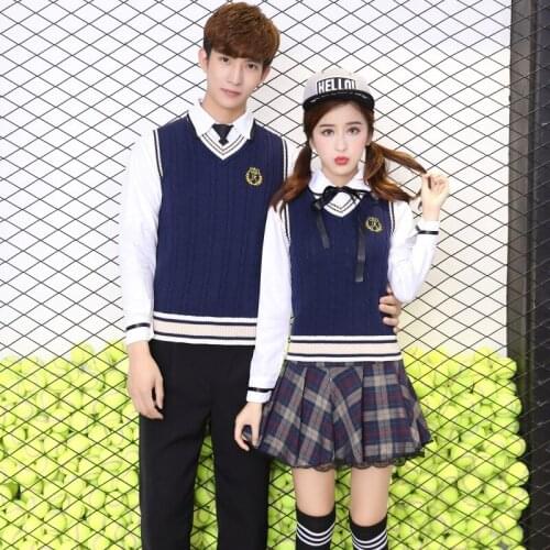 Japanese College Uniforms Teenager Autumn Winter Long Sleeves Junior High School Clothes Students 4Pcs Couples' Wear D-0300
