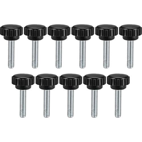Uxcell M6 x 30mm Male Thread Knurled Clamping Knobs Grip Thumb Screw on Type 11 Pcs