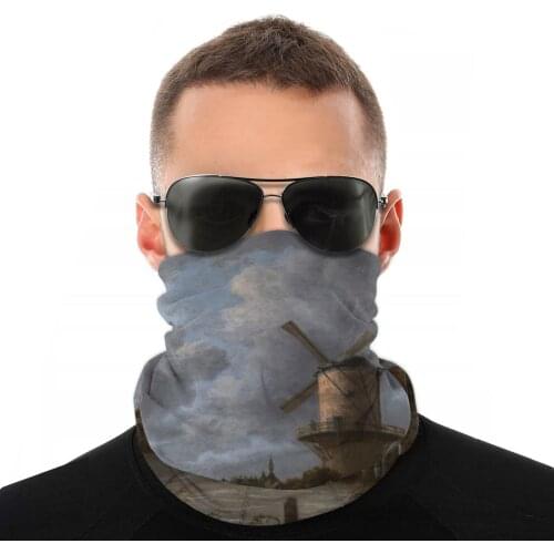 Windmill Of Wijk Bij Duurstede Jacob Van Ruisdael Scarves Neck Face Mask Halloween mask Seamless Bandanas Polyester Headwear