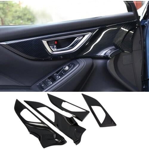 Interior Inner Door Handle Bowl Cover Trim Molding ABS Carbon Fiber Style For Subaru Forester SK 2019 2020 Car Accessories