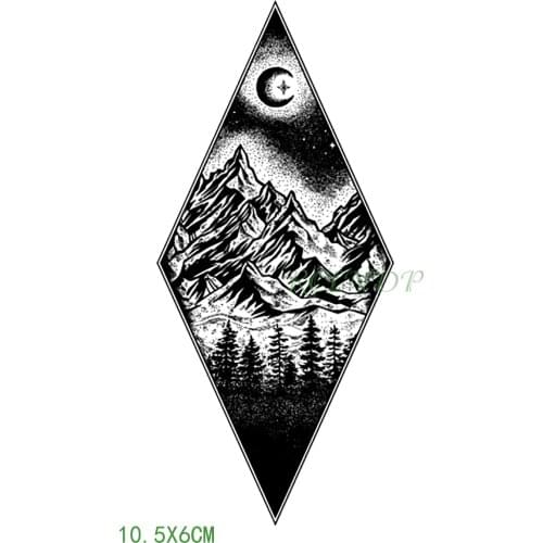 Waterproof Temporary Tattoo Sticker Moon Hill forest Flash Tatoo Fake Tatto arm leg Wrist Foot hand For Girl Men Women femme