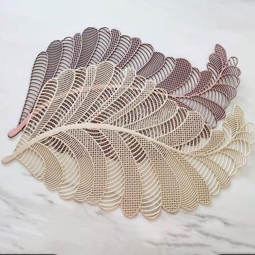 Hollow Out Leaves PVC Placemat Dining Table Mat Antiskid Insulation Anti Scald Fashion Decoration Banquet Hotel Restaurant