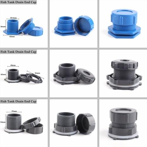 1pcs Aquarium Fish Tank Drain Connector Water Level Plug Drainage Head End Cap Garden Landscape Drainage Joint Adapter